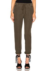 James Perse Slip Linen Trouser Pants In Green