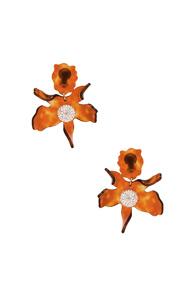 Lele Sadoughi Crystal Lily Earrings In Brown