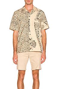 Paria Farzaneh Monochrome Print Hawaiian Shirt In Neutral,paisley