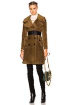 Burberry Prorsum Suede Coat In Brown