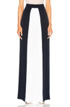 Cushnie Et Ochs Color Blocked High Waisted Wide Leg Silk Pant In Blue,white