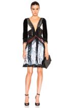 Rodarte Paisley Silk Velvet Dress In Black,abstract