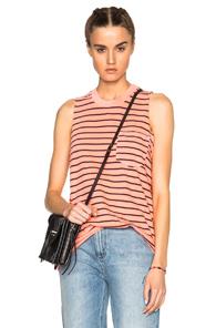 Nsf Kira Tee In Stripes,orange,neon