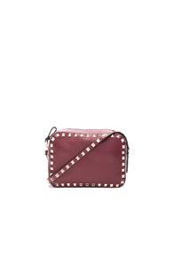 Valentino Rockstud Crossbody Bag In Red,purple