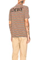 Loewe Striped Pottery Tee In Brown,blue,stripes