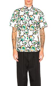 Marni Whisper Print Shirt In Abstract,floral,white,orange,green