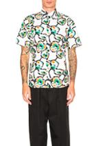 Marni Whisper Print Shirt In Abstract,floral,white,orange,green
