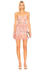 Self-portrait Floral Embellished Mini Dress In Pink