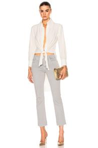 Norma Kamali Tie Front Shirt In White