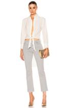 Norma Kamali Tie Front Shirt In White