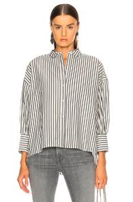 Nili Lotan Fulton Shirt In Black,white,stripes
