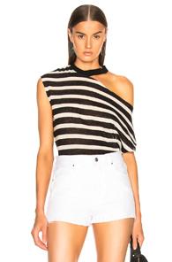Rta Axel Top In Black,neutrals,stripes