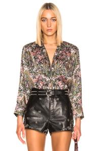 Icons Draper Pj Shirt In Green,paisley,pink