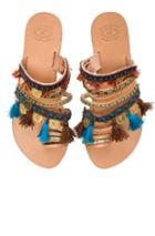 Elina Linardaki Marrakech Leather Sandals In Neutrals,blue
