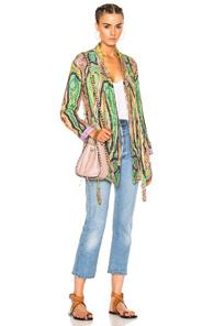Etro Violante Printed Jacket In Abstract,green,purple