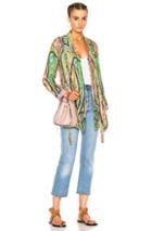 Etro Violante Printed Jacket In Abstract,green,purple
