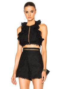 Zimmermann Caravan Flutter Top In Black,floral