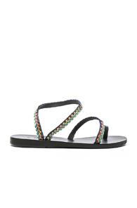 Ancient Greek Sandals Raffia Apli Eleftheria Sandals In Black