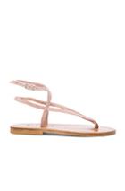 K Jacques Suede Delta Sandals In Pink