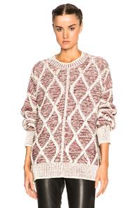 Isabel Marant Elliot Victorian Irish Knit Sweater In Red,neutrals