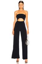 Norma Kamali For Fwrd Strapless Cut Out Jumpsuit In Blue