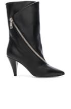 Givenchy Zip Leather Boots In Black
