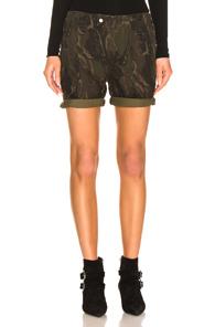 Saint Laurent Camo Shorts In Camo,green