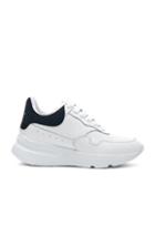 Alexander Mcqueen Velvet Lace Up Sneakers In White