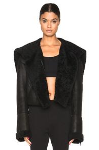 Kanye West X Adidas Originals Faux Shearling Jacket In Black