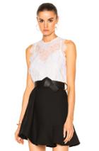 Carven Lace Sleeveless Top In White
