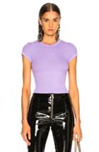 Enza Costa Rib Cap Sleeve Crew In Purple