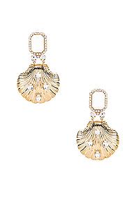 Alessandra Rich Shell Earrings In Metallic,white