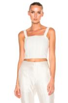 Calvin Klein Collection Laura Herringbone Linen Top In White