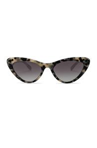 Miu Miu Logo Cat Eye Sunglasses In Gray,animal Print