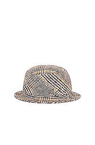 Ruslan Baginskiy Wool Plaid Bucket Hat In Black,plaid