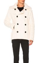 Burberry Knit Peacoat In Neutrals,white
