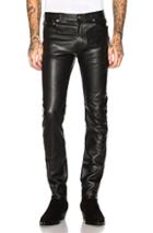 Saint Laurent Leather Skinny Jeans In Black