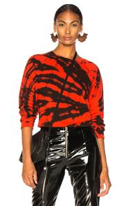 Proenza Schouler Pswl Shrunken Tie Dye Sweatshirt In Black,ombre & Tie Dye,red