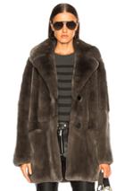 Yves Salomon Rex Rabbit Fur Coat In Gray