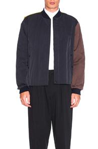 Marni Quilted Bomber Jacket In Blue,yellow