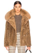 Yves Salomon Curly Merinillo Fur Jacket In Brown,neutral