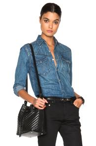 Saint Laurent Western Denim Shirt In Blue