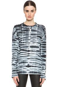 Proenza Schouler Tie Dye Tissue Jersey Tee In Black,ombre & Tie Dye