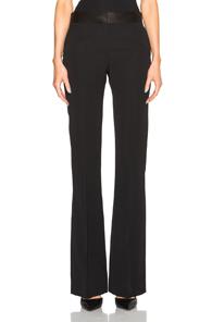 Victoria Beckham Barathea Shine Flare Trousers In Black