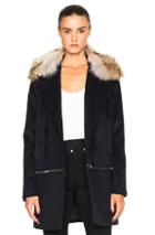 Veronica Beard Antares Fur Coat In Blue