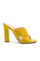 Gianvito Rossi Suede Mules In Yellow