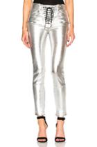 Unravel Lace Up Skinny Pants In Metallics