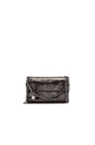 Stella Mccartney Falabella Mini Shoulder Fold-over In Black