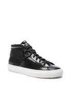 Oamc Leather Airborne Mid Sneakers In Black