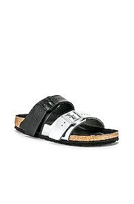 Rick Owens X Birkenstock Sandals In Black,metallic